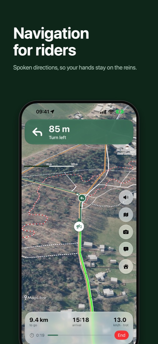 Spoken turn-by-turn directions on a satellite map