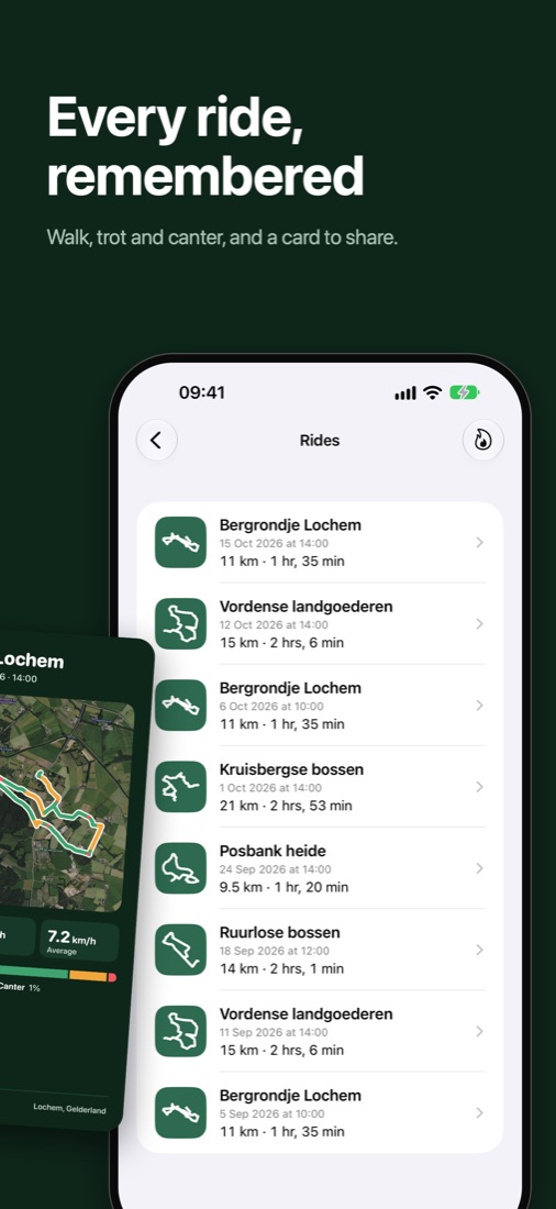 Ride history and a shareable ride card